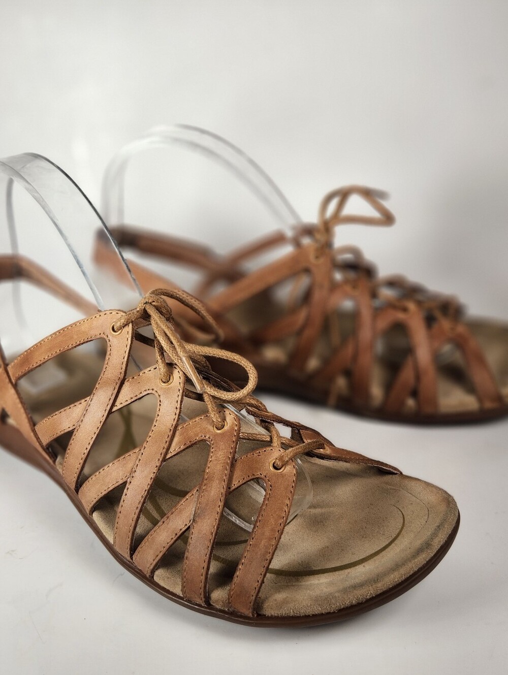 ABEO Womenâs Brigita Gladiator Sandal Size 10 Narrow Brown Leather Shoe
